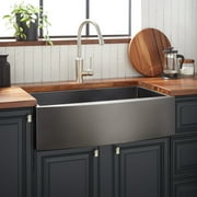 Signature Hardware 944645-30 Atlas 30" Farmhouse Single Basin Stainless Steel Kitchen Sink