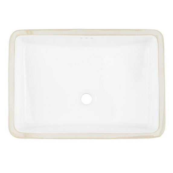 21" Myers White Rectangular Porcelain Undermount Bathroom Sink