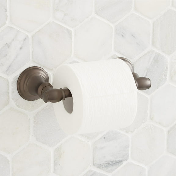 Signature Hardware 948235 Beasley Double Post Toilet Paper Holder
