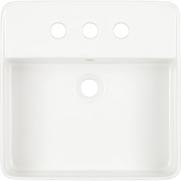 Signature Hardware 950714-8 Hibiscus 17" Fireclay Vessel Bathroom Sink - White