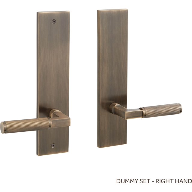 Signature Hardware 951138DuRh Satcher Solid Brass Dummy Door Knob Set