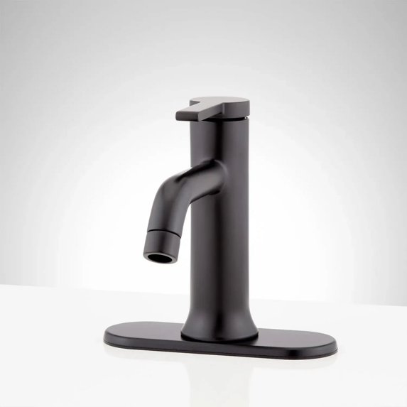 Signature Hardware 951345 Lentz 1.2 GPM Single Hole Bathroom Faucet - Black