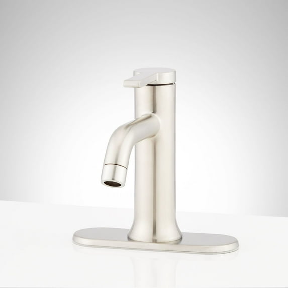 Signature Hardware 951345 Lentz 1.2 GPM Single Hole Bathroom Faucet - Nickel