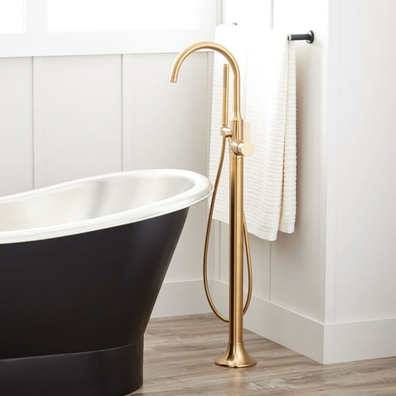 Signature Hardware 951348-Lv Lentz Floor Mounted Tub Filler Faucet - Gold