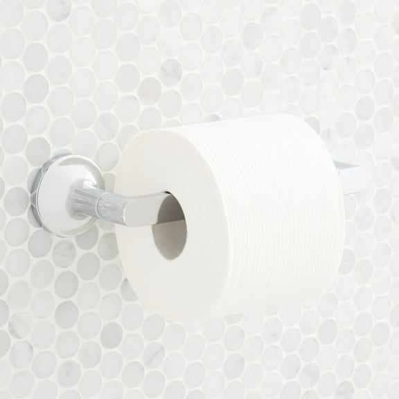Signature Hardware 951357 Lentz Wall Mounted Pivoting Toilet Paper Holder - Chrome