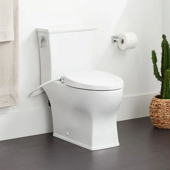 Signature Hardware 953015-B Carraway 1.28 Gpf One Piece Elongated Chair Height Toilet -