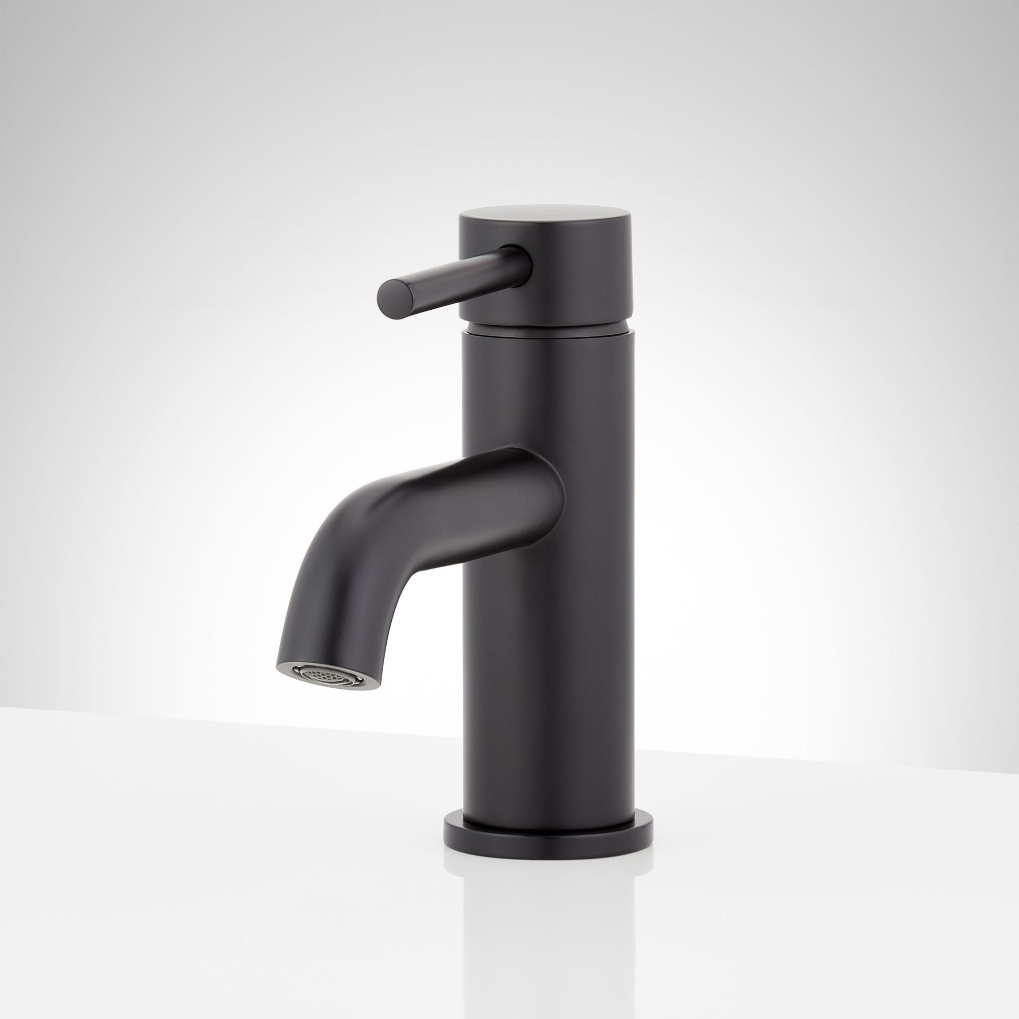 Matte Black Single Hole Bathroom Faucet with Lever Handle