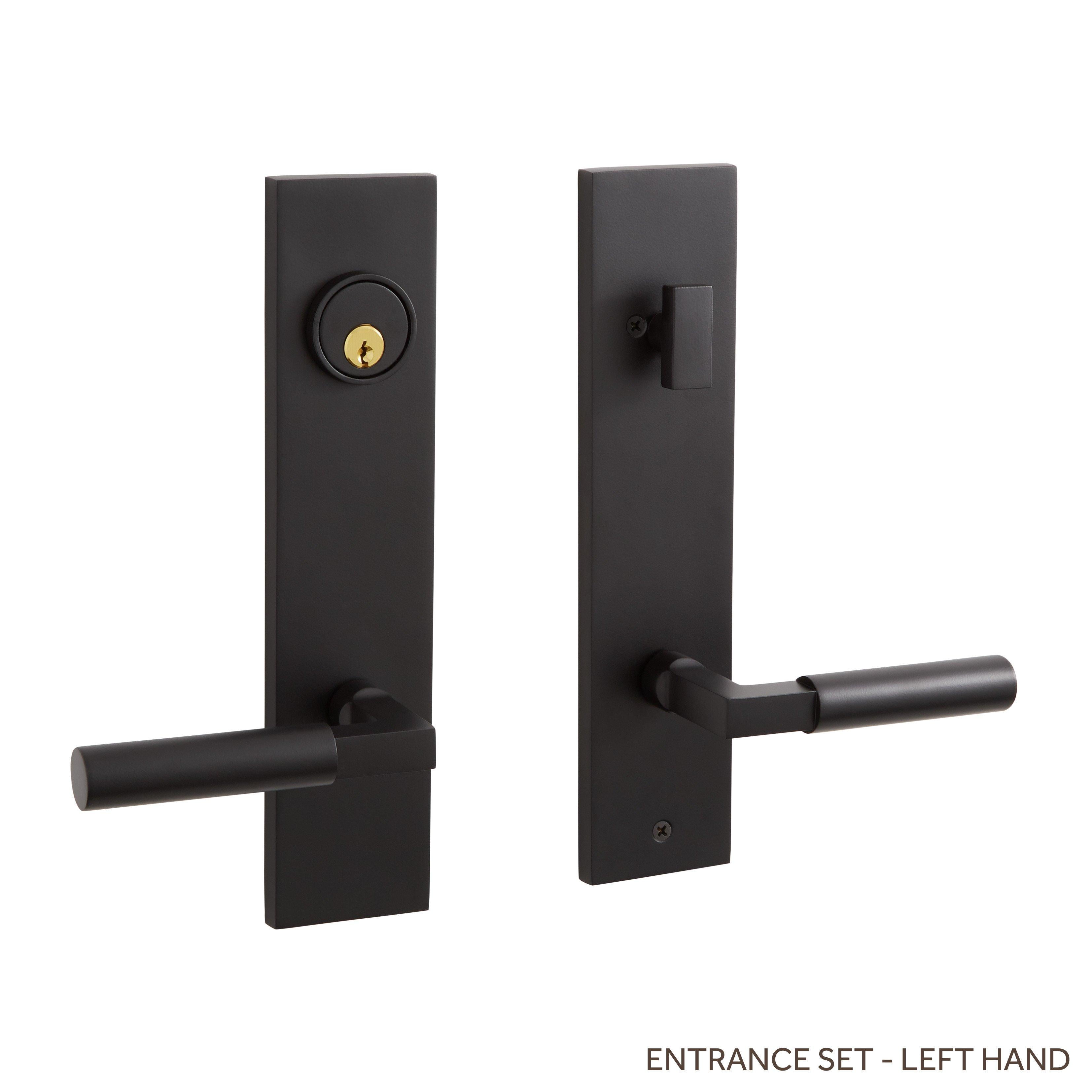Signature Hardware DBOLTLATCH238BLK Deadbolt 23/8" Latch Set, Satin