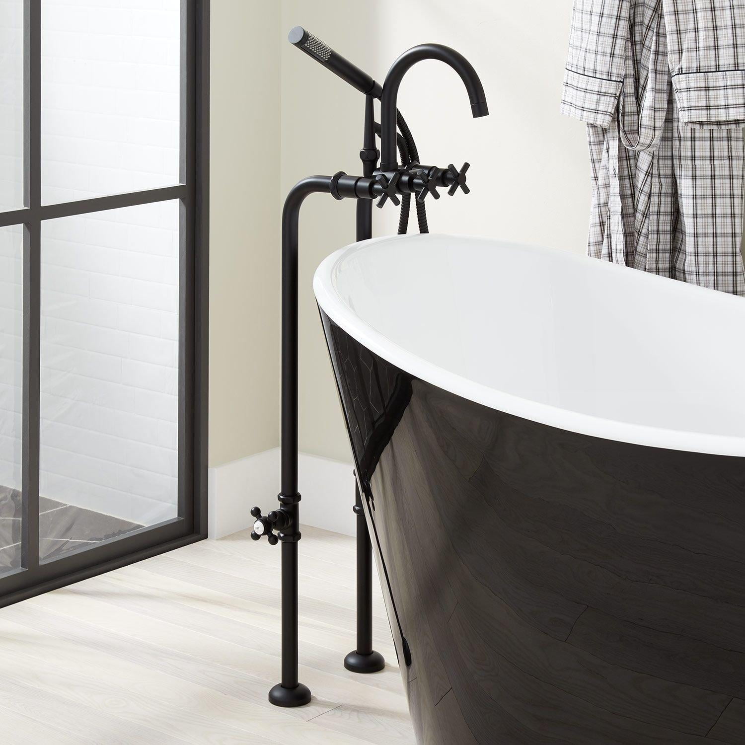 Signature Hardware HL621TMBU Gooseneck Tub Faucet with Hand Shower