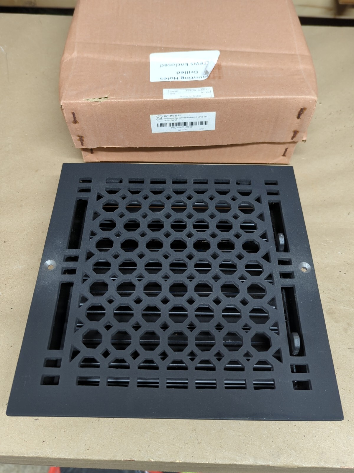 8 Inch Rounded Register Signature Hardware Honeycomb Cast Iron Floor Register 8