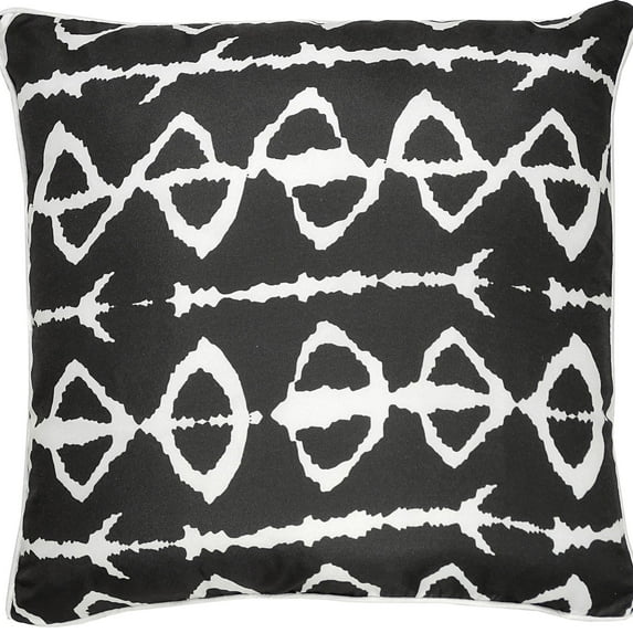Signature Home Collection Tribal Pattern Square Throw Pillow - 22" - Black and White