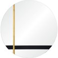 thumbnail image 1 of Signature Home Collection 30" Black and Gold Leaf Finished Glass Unframed Round Wall Mirror, 1 of 1