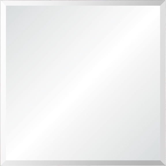 Signature Home Collection 30" Clear Polished Unframed Beveled Square Wall Mirror