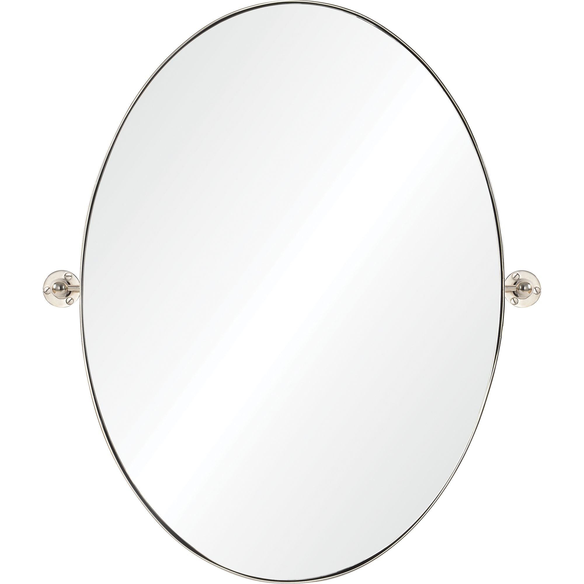 Elegant 30" Silver Glass Oval Vanity Wall Mirror