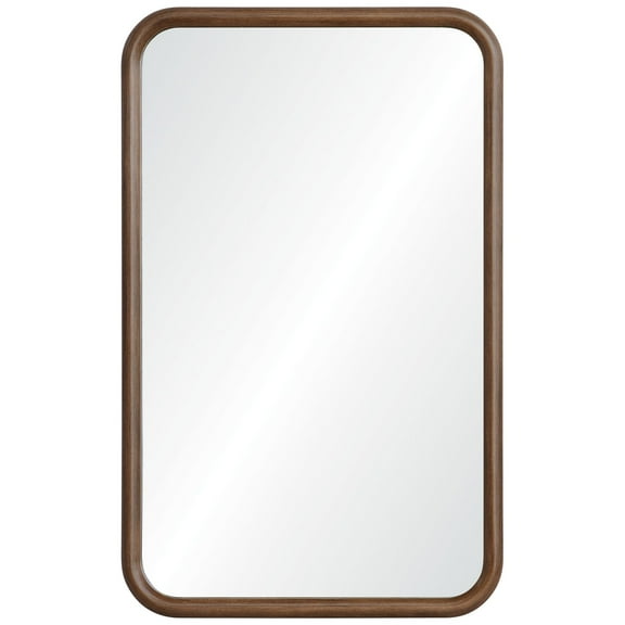 Signature Home Collection 32" Brown Finish Eclectic Design Framed Rectangular Wall Mirror