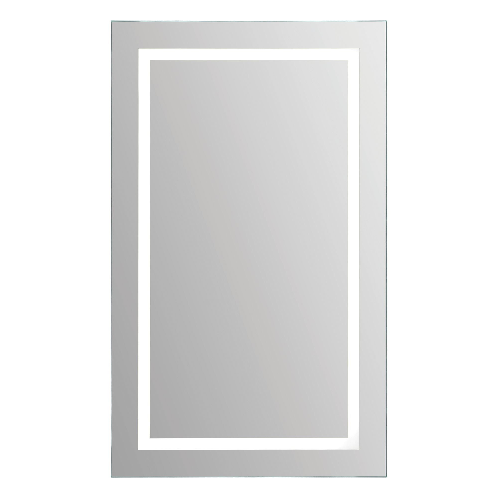 40" Silver Glass LED Framed Rectangular Wall Mirror