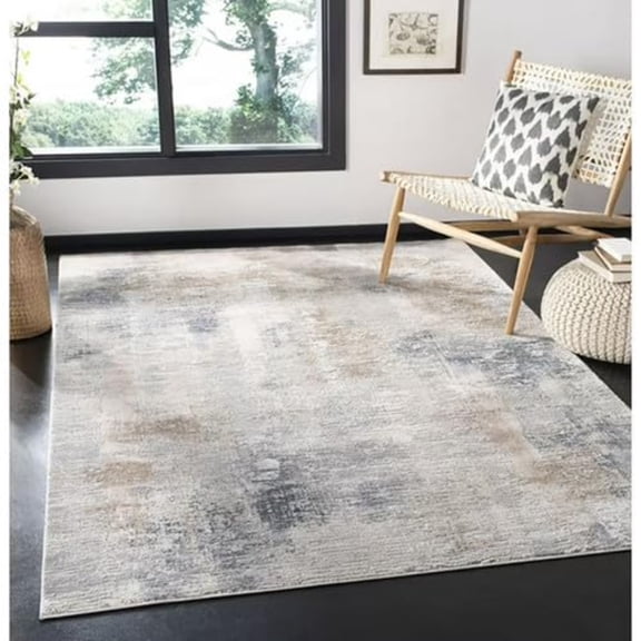 Signature Home Collection 5' x 7' Abstract Pattern Area Throw Rug - Gray and Brown