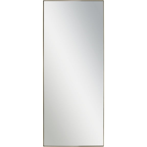 Signature Home Collection 72" Antique Brass Glass Framed Rectangular Wall Mirror