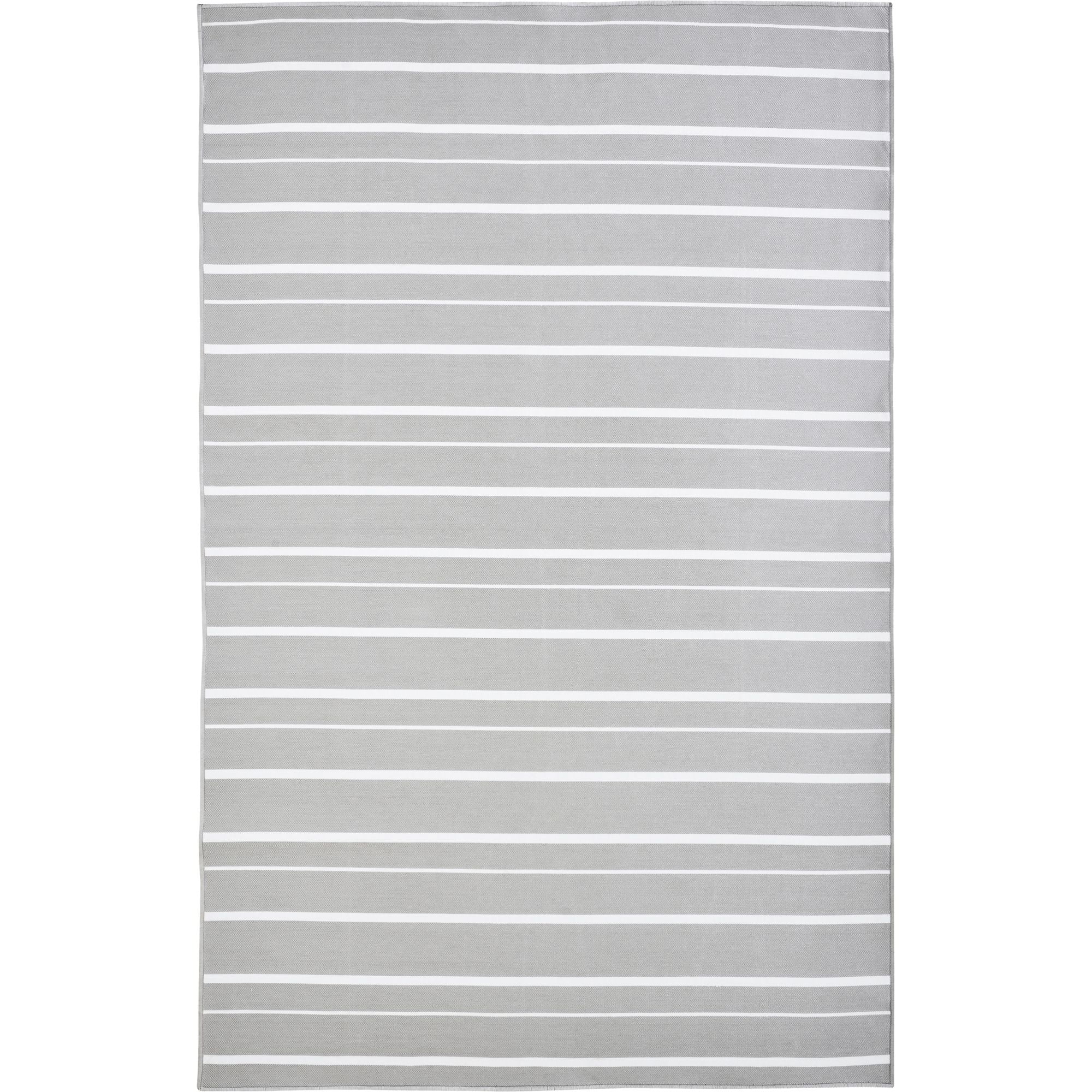 Caymen Modern Gray and White Striped 9' x 12' Outdoor Rug