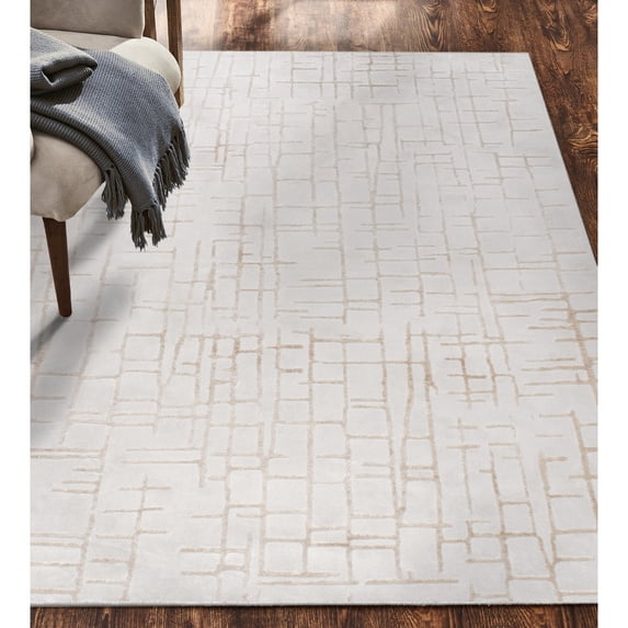 Signature Home Collection 5.25' x 7.25' Geometric Patterned Rectangular Area Throw Rug - Gray and
