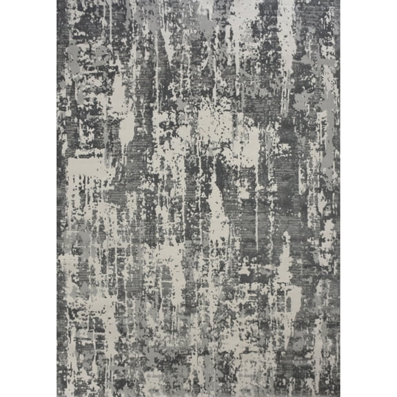Signature Home Collection Distressed Rectangular Area Throw Rug - 3' x 5' - Charcoal Gray