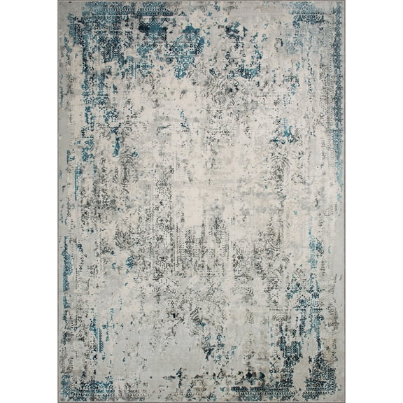 Signature Home Collection Distressed Rectangular Area Throw Rug - 5.25' x 7.25' - Cream and Brown