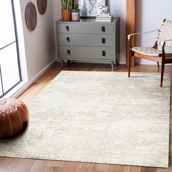 Signature Home Collection 2.5' x 10' Concrete Pattern Rectangular Area Throw Rug Runner - Beige