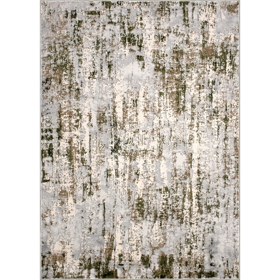 Signature Home Collection Distressed Rectangular Area Throw Rug Runner - 2.5' x 10' - Gray and Green