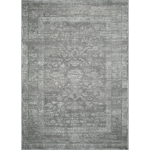 Signature Home Collection Faint Pattern Rectangular Area Throw Rug Runner - 2.5' x 10' - Gray