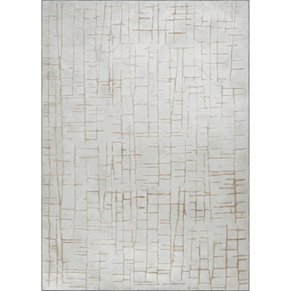 Signature Home Collection Geometric Rectangular Area Throw Rug - 3.25' x 5' - Gray and Beige