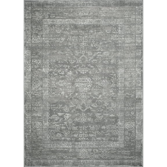 Signature Home Collection Medallion Rectangular Area Throw Rug - 7.75' x 10' - Gray