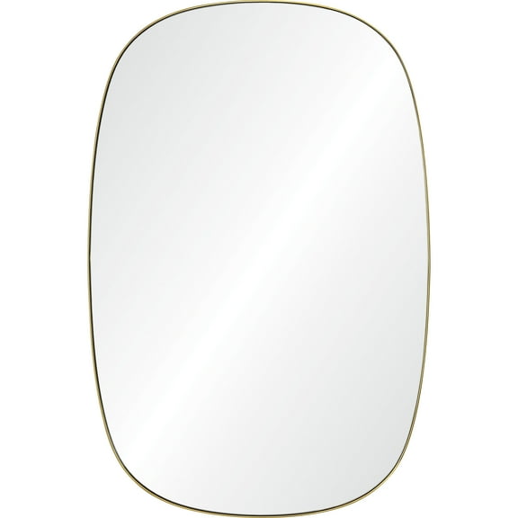 Signature Home Collection Oval Edged Rectangular Wall Mirror - 36" - Brushed Brass and Clear