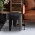 thumbnail image 1 of Signature Home Collection Rustic Log Wood Side Accent Table - 17.75" - Matte Black, 1 of 5