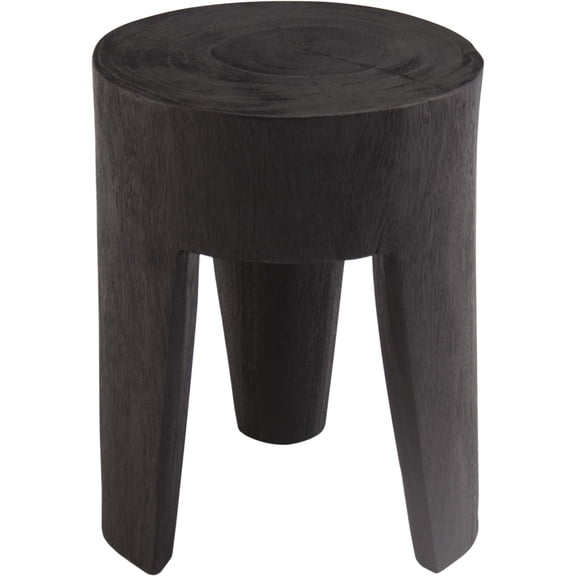 Signature Home Collection Rustic Log Wood Side Table - 17.75" - Burned Black