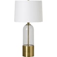 thumbnail image 1 of Signature Home Collection Set of 2 Antique Brass Table Lamp with Off White Cotton Shade 27.5", 1 of 1
