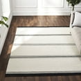 thumbnail image 1 of Signature Home Collection 7.75' x 10.25' Handcrafted Striped Pattern Area Throw Rug - White and, 1 of 5