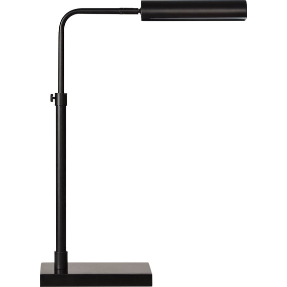 Signature Home Collection Swivel Table Lamp with Cylindrical Channel Shade - 20" - Matte Black