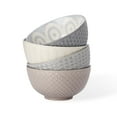 thumbnail image 1 of Signature Housewares Plata Grey Set of 4 Ceramic 6” Cereal/Dessert/Snack Stoneware Bowls, 1 of 8