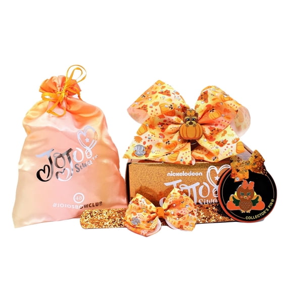 Signature Jojo Siwa Bows - Exclusive Bow Collection - Edition #48 - One Large Limited Edition Hair Bow & Collectors Pin + Accessories From JOJO SIWAS OFFICIAL BOW CLUB in a giftable box