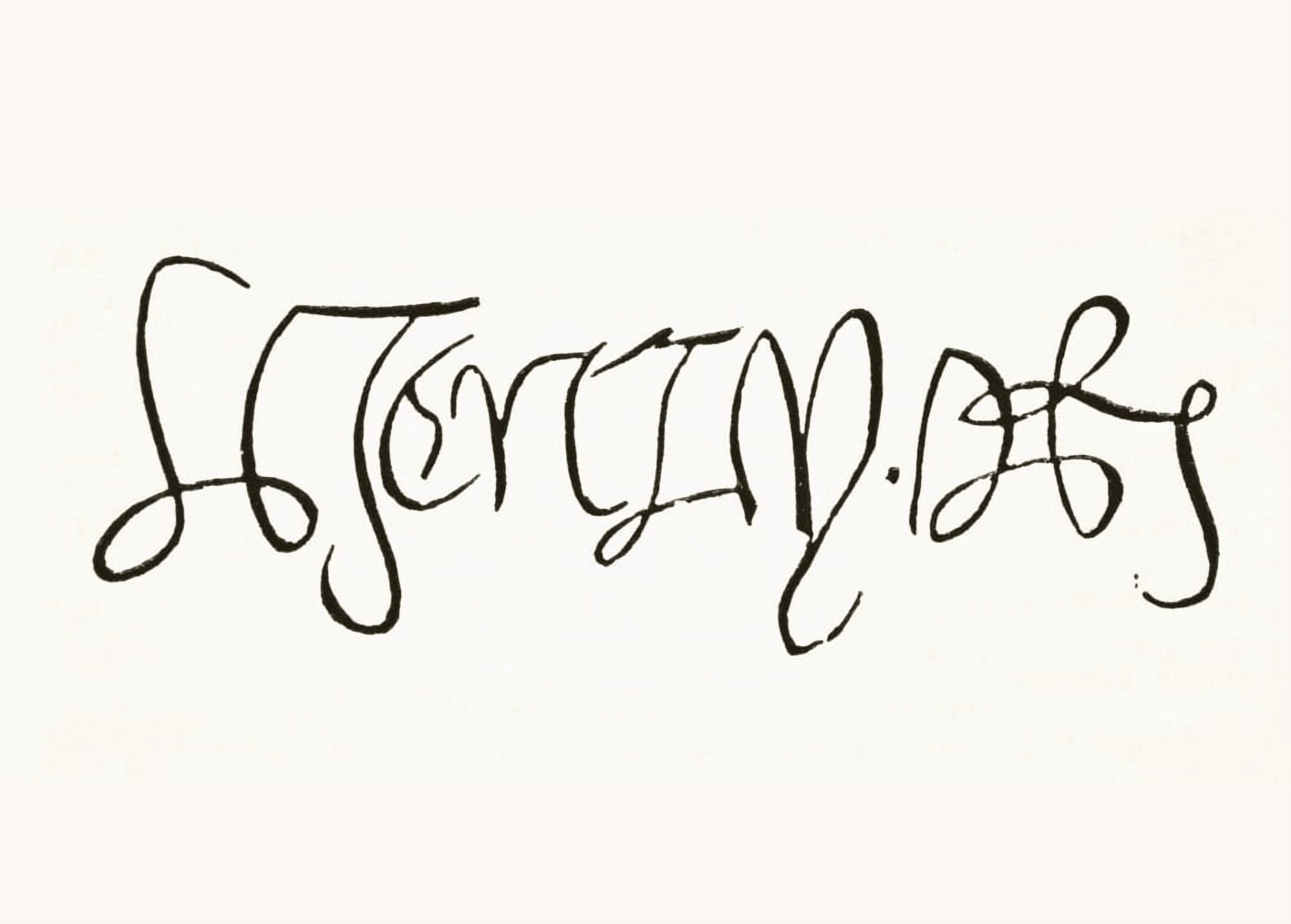 Signature Of King Henry Viii Of England 1491 To 1547 From The National And Domestic History Of England By William Aubrey Published London Circa 1890 Canvas Art - Ken Welsh Design Pics (17 x 12)
