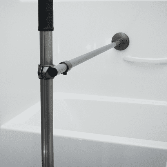 Signature Life 48 inch Horizontal Grab Bar Accessory for the Sure Stand Security Pole, Graphite