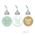 thumbnail image 1 of Signature Light Aqua, White, Gold Glittering Party, Chocolate Drop Labels Stickers, Thank You, 216-Pack, 1 of 1