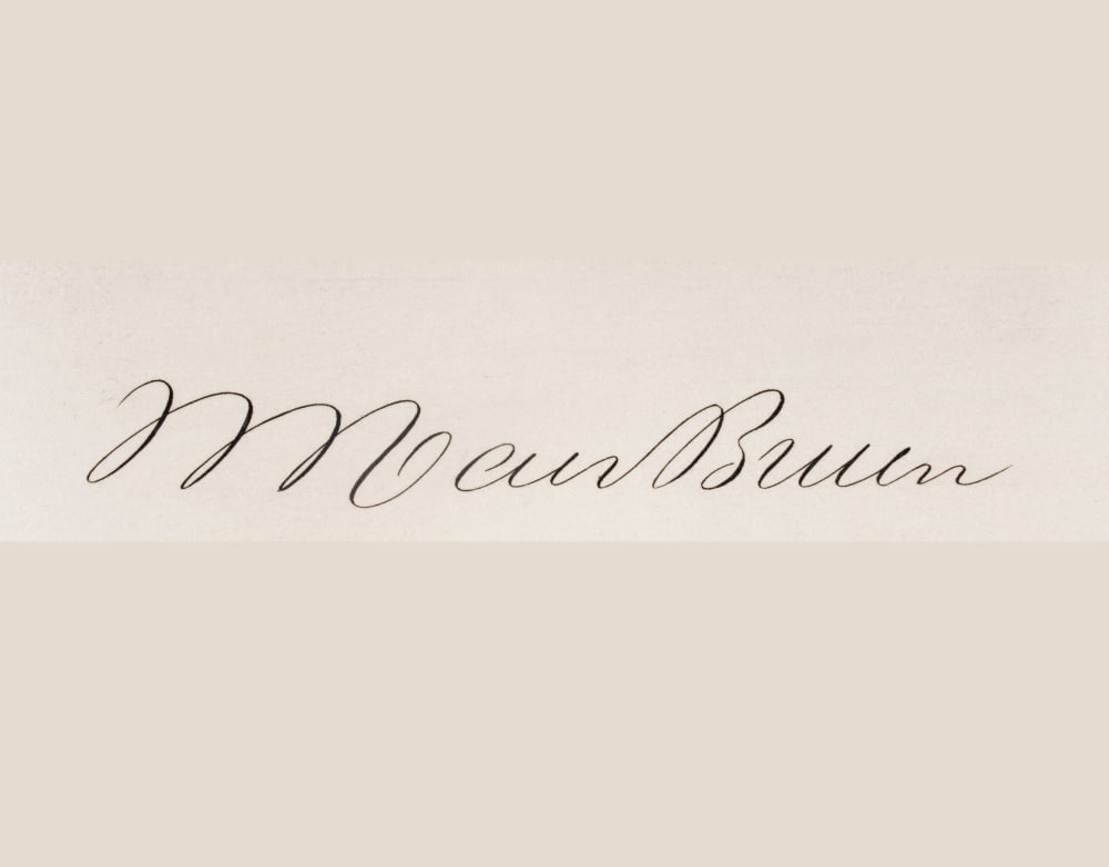 Signature Of Martin Van Buren 1782 To 1862 8Th President Of The United States 1837 To 1841 And A Founder Of The Democratic Party Canvas Art - Ken Welsh Design Pics (16 x 12)