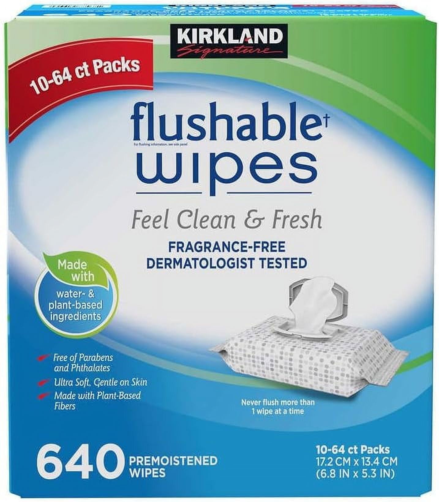 Signature Moist Flushable Enhanced Cleansing & Freshness Ultra Soft Hypoallergenic Plant-Based Wipes - 640 Count