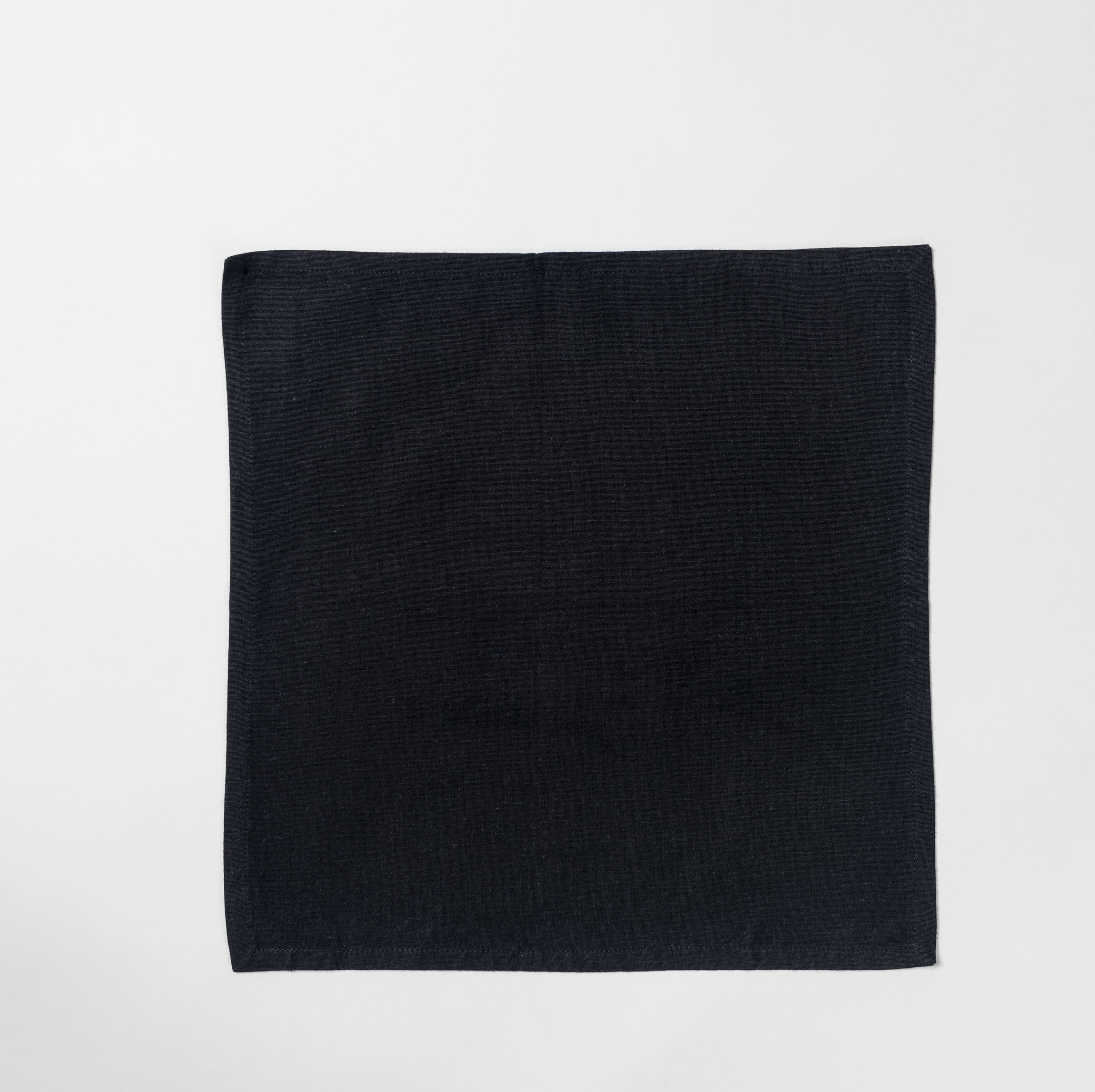 Black Cotton Polyester Blend Square Cloth Napkins Set of 10