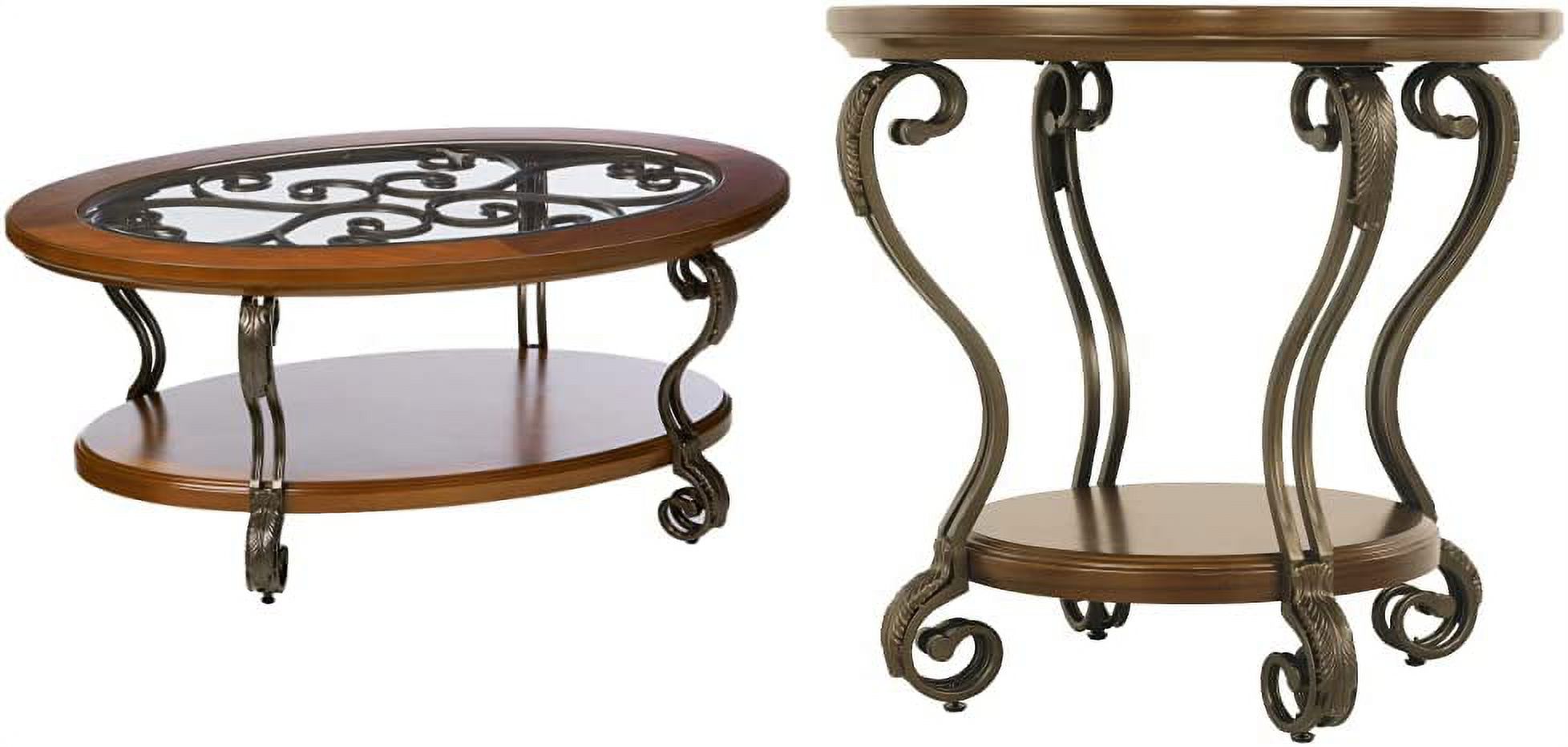 Signature Nestor Traditional Oval Coffee Table + End Table