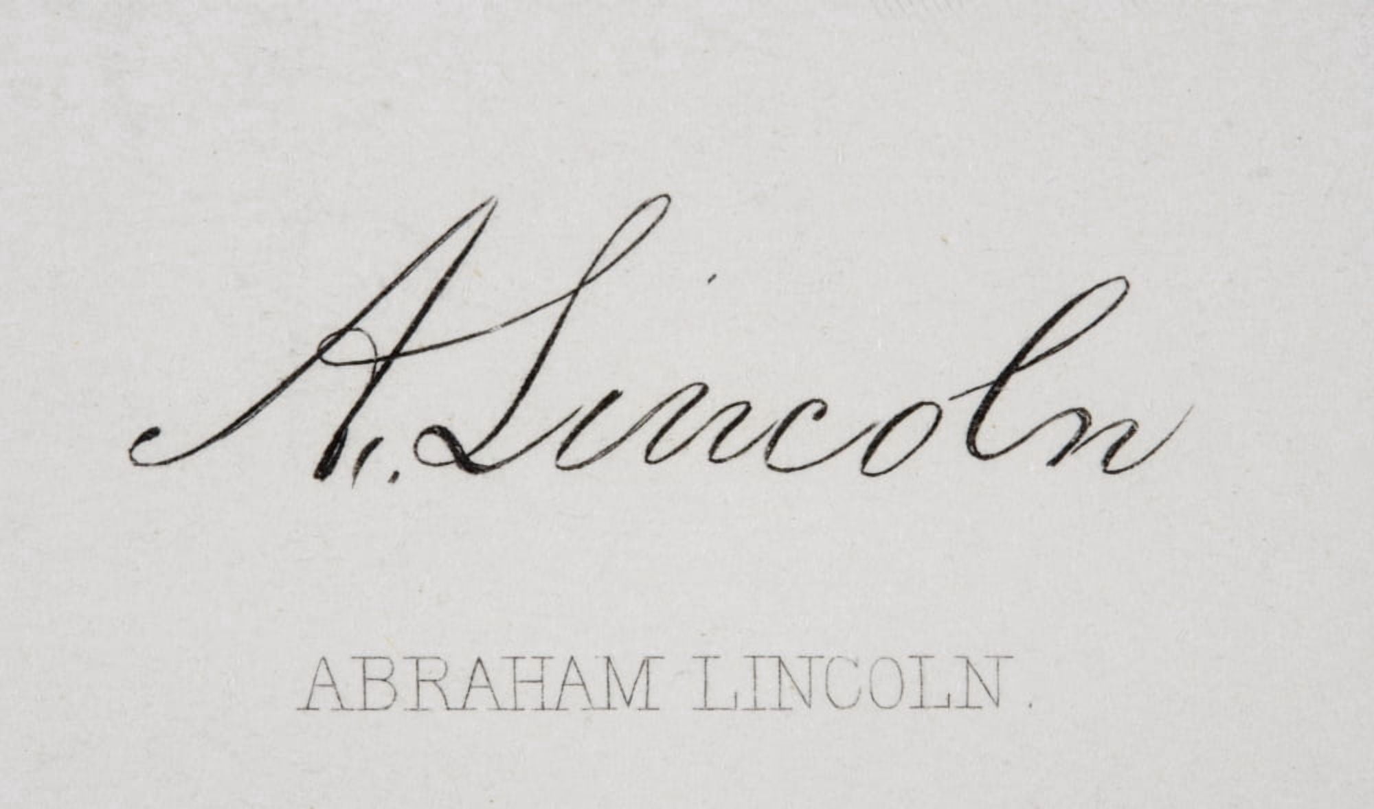 Signature Of Abraham Lincoln 1809 To 1865 16Th President Of The United States 1861 To 65 Canvas Art - Ken Welsh Design Pics (36 x 22)