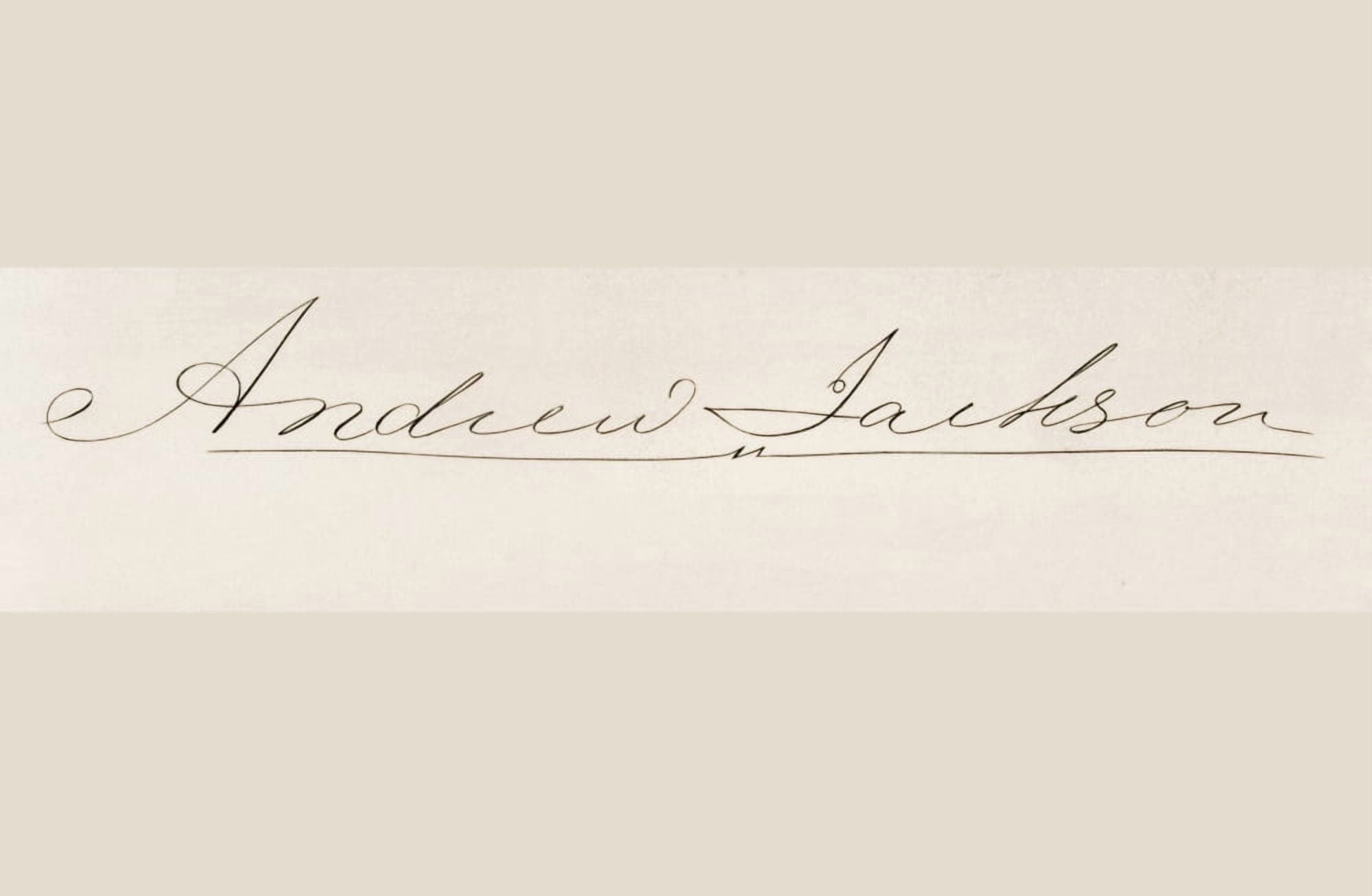 Signature Of Andrew Jackson 1767 To 1845 7Th President Of The United States Canvas Art - Ken Welsh Design Pics (36 x 22)