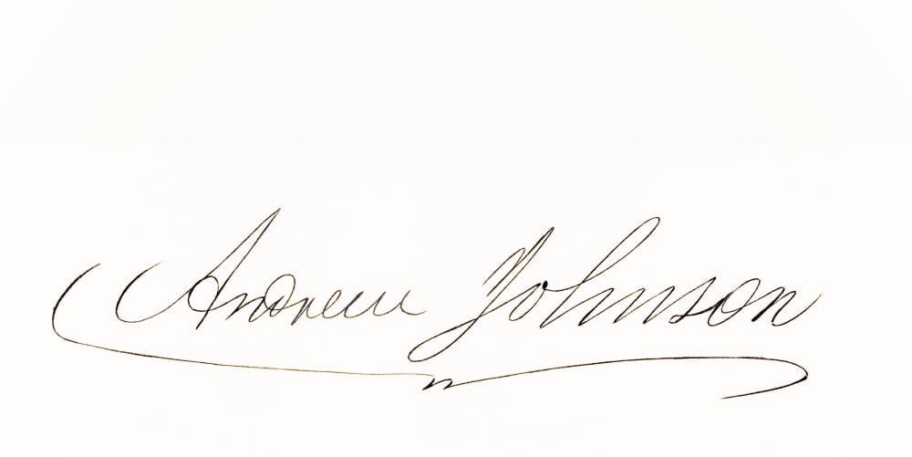 Signature Of Andrew Johnson 1808 To 1875 17Th President Of The United States 1865 To 1869 Canvas Art - Ken Welsh Design Pics (38 x 18)