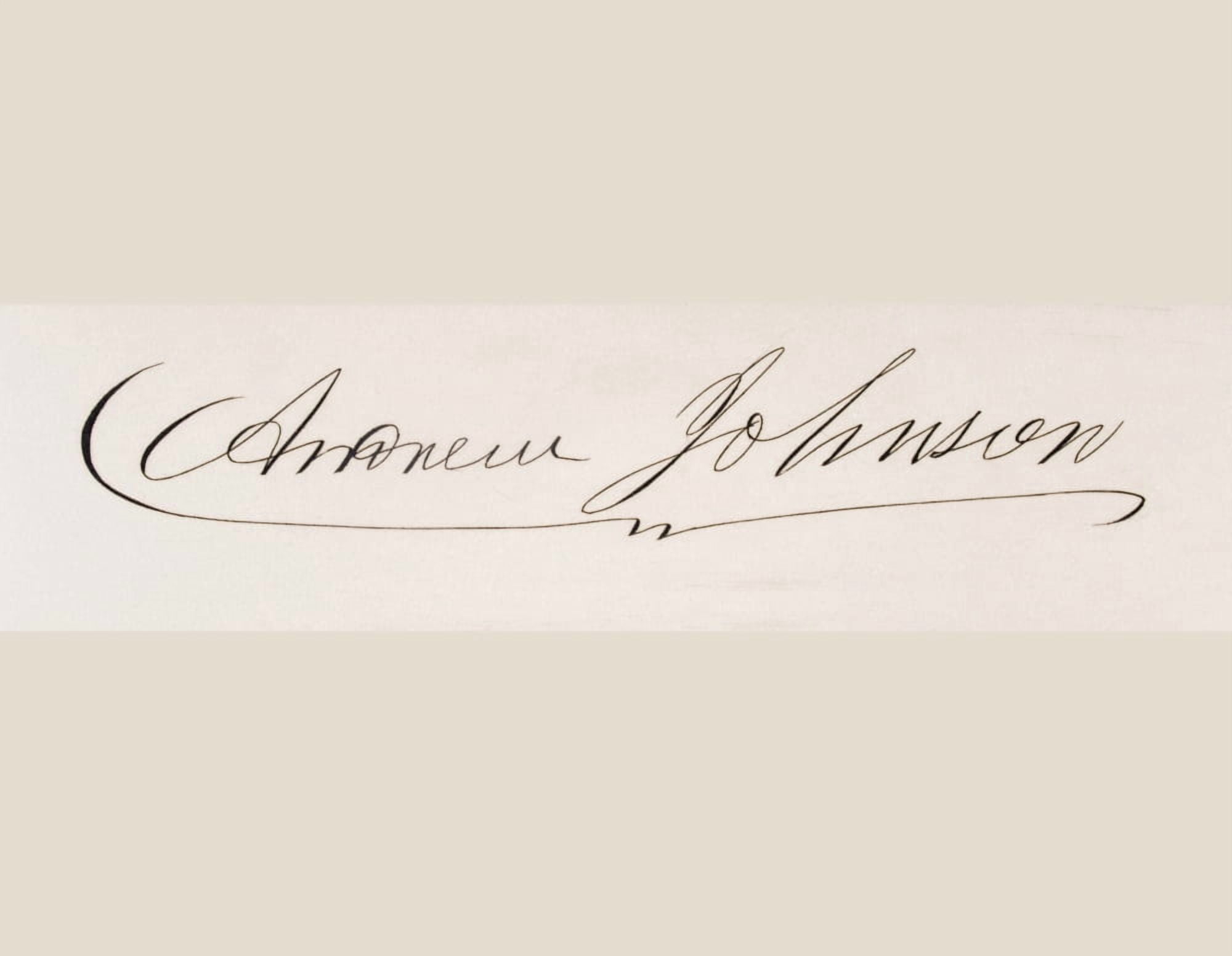 Signature Of Andrew Johnson 1808 To 1875 17Th President Of The United States 1865 To 69 Canvas Art - Ken Welsh Design Pics (16 x 12)